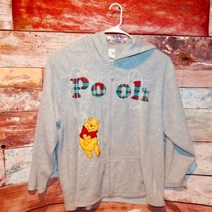 Disney Winnie the Pooh Gray Full Zip Fleece Hoodie